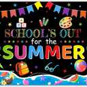 72x43inch End of School Year Backdrop School's Out for The Summer Kids Class Background Tropical Beach Pool Splash Bash Party Banner Graduation Props