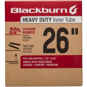 Blackburn 26" x 1.75-2.25" Schrader Heavy Duty Bicycle Inner Tube with tire levers