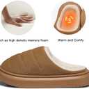 SHIBEVER Fuzzy Slippers Women Indoor: Memory Foam Warm House Shoes - Slip On Closed Toe Comfy Bedroom Slippers Women (7.5-8, 74-chestnut)
