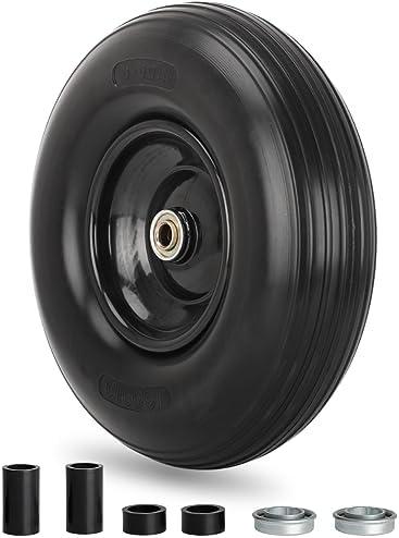 GICOOL 13" Wheelbarrow Tire, 4.00-6 Flat-free Solid Tire and Wheel, with 5/8" or 3/4" Bearings, 1.75" Centered Hub for Wheelbarrow/Wagon/Trolley/Garden Scooter Cart