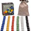 Yellow Mountain Imports 60 Pieces Chinese Checkers Marbles Set with Solid Colors - 16 Millimeters