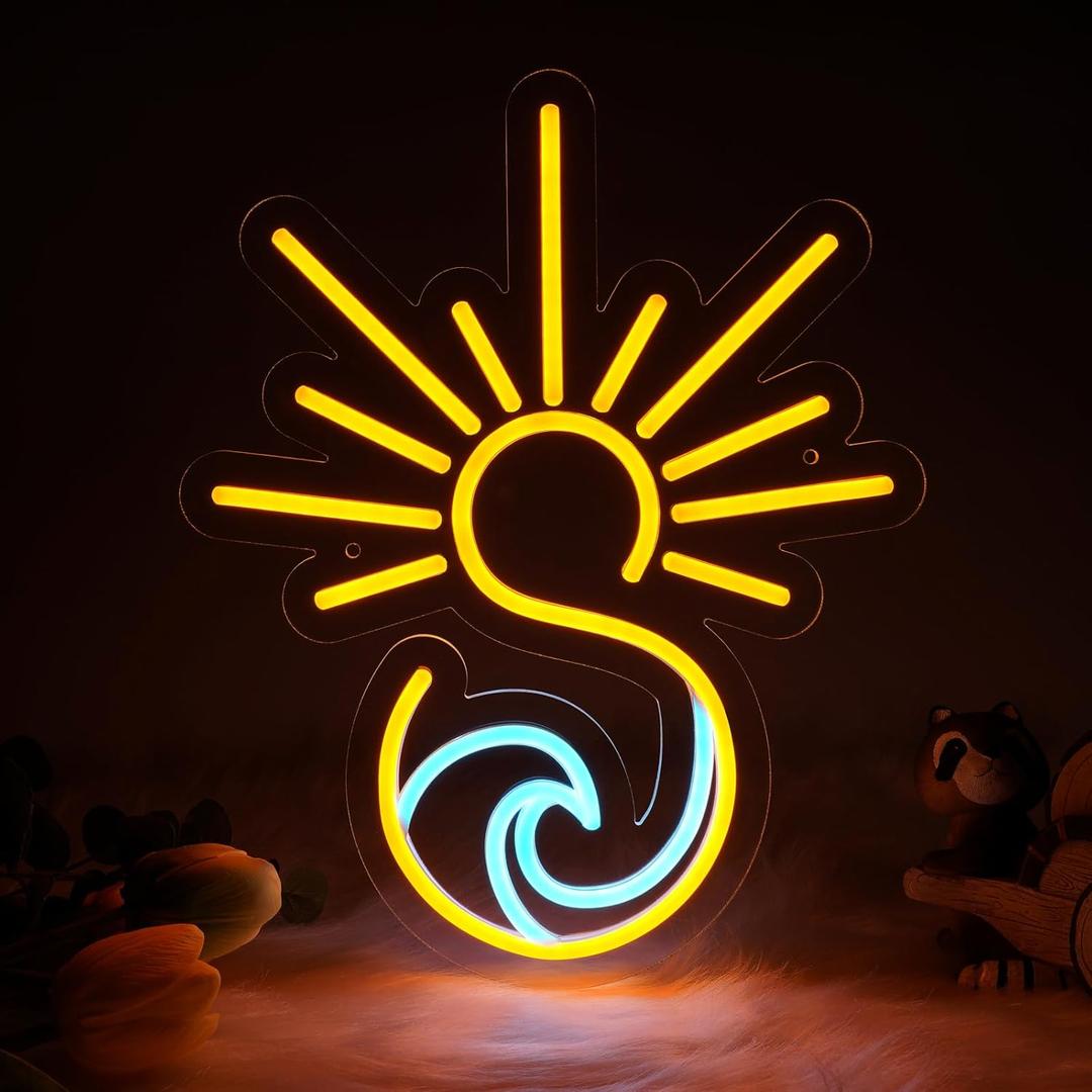 MissAudrey Sunrise Sunset Neon Sign with Cycle Timer Sunrise Wave Neon Signs for Wall Man Cave Bedroom Birthday Party Christmas Wedding Living Room Bar Decor USB Powered