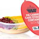 Pie Carrier Cake Storage Container with Lid | 10.5" Large Round Plastic Cupcake Cheesecake Muffin Flan Cookie Airtight Tortilla Holder | Pie Keeper Transport Container