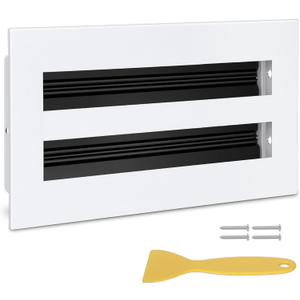 8x4 Modern AC Vent Cover (Duct Opening Cutout), Decorative White Air Vent, All Aluminium Standard Linear Slot Diffuser, Low Noise - Register Grille for Ceiling, Walls & Floors