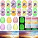 Wettarn 180 Pcs/ 60 Sets Jesus Easter Egg Fillers with Luminous Bracelets Christian Cards Jesus Is The Light of The World Gifts for Easter Basket Stuffers Bulk Church Resurrection Favors(Colorful)