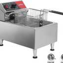 CROSSON ETL Listed 13Lbs Electric Deep Fryer Countertop with Easy-assembling Solid Basket,Removeable Oil Container for Restaurant Home Use-120V,1800W Commercial Deep Fryer