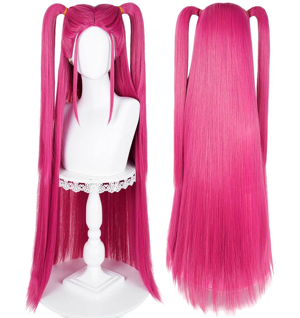LABEAUT Rose Red Cosplay Wig for Women, Girls High Temp Synthetic Fiber Wig for Cosplay Synthetic Hair Halloween Costume Party Hair