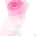 uxcell 5.5" x 11 Yards Ruffle Pleated Organza Trim Iridescent Pleated Lace Trim Ribbon Sewing Lace Fabric Trim for DIY Craft Dress Clothing Wedding Gift Home Decoration, Pink