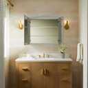 Kohler 55065-NA Embark Slim Two-Door Medicine Cabinet Mirror, Adjustable Shelves with Mirrored Doors, 35 in. W x 26 in. H