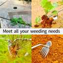 2026 Weed Puller Tool, 3 Pack New Garden Stainless Steel Weeder Tool Hand Weeder Tool,Multi-Purpose Weed Remover Tool Weeding Tools for Gardening(Rubber Handle)
