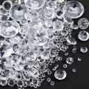 1100Pcs 5 Sizes Acrylic Ice Rock Crystals Vase Filler Clear Rhinestone Faux Diamonds Faceted Crystal Table Scatters Vase Fillers for Table Confetti Wedding Christmas Party Decor Art Crafts