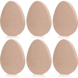 Yookat 6 Pieces Easter Egg Wooden Cutouts Unfinished Easter Eggs Wooden Signs Egg Wood Slice Ornament for Craft (6)