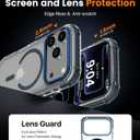DEERLAMN Strong Magnetic Case for iPhone 17 Pro 6.3-Inch,[Compatible with Magsafe][Military Grade Drop Protection] Clear Slim Shockproof Protective Phone Cover-Transparent+Blue