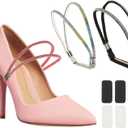 PATIKIL Elastic High Heels Shoe Straps, Rhinestone Shoe Lace for Heel