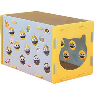 Cat House for Indoor Cats 3 in 1 Scratch Resistant Sisal Cave Bed with Tunnel Enclosed Design with Fluffy Ball Hanging for Multiple Pets Small Aminal Hideaway