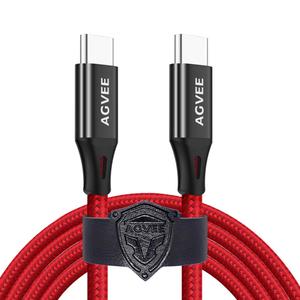 AGVEE 2 Pack 15ft Ultra Long USB-C to USB-C Cable Fast USBC Cord, Type-C to C Cable, PD 60W Charging Cord for iPhone 16 15, Samsung S25 S24 S23 S21 S20 S10 Note 10 20, iPad Pro, Red