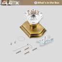 2 Pack Crystal Glass Dummy Door Knobs, Non-Turning Single Side Dummy Door Knob for Interior Doors in Antique Brass