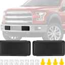 Front Bumper Guard Pads Compatible with Ford F-150 F150 2018-2020, Replace JL3Z17E810AB, Front Left Driver & Right Passenger Side Cap Inserts Bumper Cover, Black