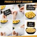 Meanplan 34 Pcs 2026 Graduation Candy Bar Party Decoration Graduation Candy Bar Party Supplies Buffet Plastic Bowls Spoons Congrats Grad Banner Buffet Sign Snack Labels for High School College, Black