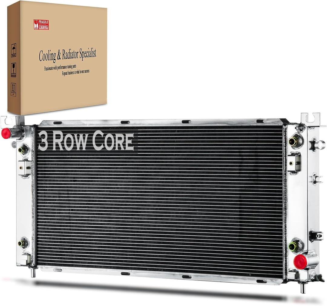 Radiator Compatible with 2015-2020 Chevy Tahoe Silverado 1500 LD Suburban 3500 HD Cadillac Escalade ESV 2014-2018 GMC Sierra 1500 Yukon XL 2016 2017 2019 5.3L 6.0L 6.2L Aluminum 3 Row
