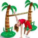 Fovths 75 Inch Hawaiian Inflatable Limbo Party Game Set Palm Tree Limbo Outdoor Game Set Tropical Theme Fun for Summer Indoor Outdoor Beach Pool Birthday Party Game Activities