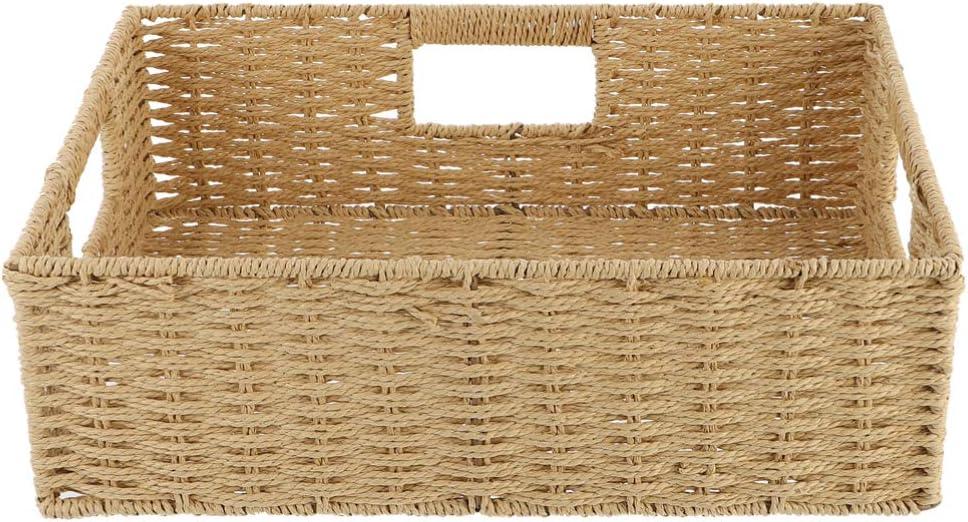 Garneck 1pc Rattan Weaving Storage Basket for Sundries Versatile Handheld Organizer for Home Bedroom and Laundry for Storing Clothes Keys and Miscellaneous Items