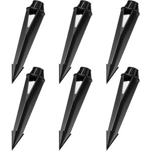 Cheopha Landscape Light Stakes 1/2 NPT Female Thread (0.84'' Hole Diameter) ABS Ground Spike 8.48" Length, Corrosion Resistant for Outdoor Landscape Lighting Ground Stake Replacements Pack of 6