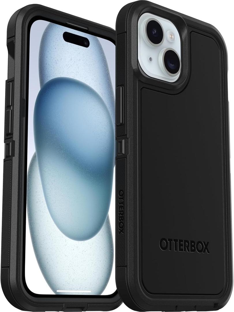 OtterBox iPhone 16e, iPhone 15, iPhone 14, and iPhone 13 Defender Series XT Case with MagSafe, Screenless, Rugged - Non-Retail Packaging - Black