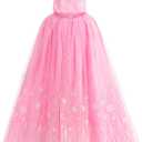 Girls Elsa Cape Hooded Cloak Kids Play Cape Dress up Costume (3-6 Years, Pink)