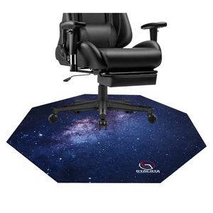 Office & Gaming Chair Mat for Hardwood Floor - 39 Inch, Anti-Slip, Scratch Resistant Octagon Carpeted Mat