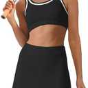 Panadila Womens 2 Piece Skirt Set Workout Outfits Tennis Skorts with Built-in Shorts and Sports Bra Gym Yoga, Size L