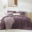 WRENSONGE Queen Comforter Set - 7 Pieces Italian Plum Soft Bed in a Bag Queen with Fitted Sheet, Flat Sheet, 2 Pillow Shams, and 2 Pillowcases- Warm Bedding Sets for All Season