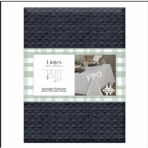 Lintex Rectangle Tablecloth 60in x 102in (152x259 cm), Seats 8 to 10, Set of 1. Blue Grey Color