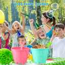 9 Pcs Sand Buckets Bulk for Kids Plastic Beach Buckets Sand Pail with Shovels Sand Castle Fun Beach Mold Toys for Summer Beach Party Favor Supplies, Assorted Colors (7.5 Inches)