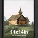 PEALSN 11x14 Picture Frame with Real Glass Front and Black Backboard, Wall Gallery Photo Frames for Wall Mounting or Tabletop Display