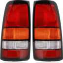 Tail lights Assembly Compatible with 1999-2002 Chevy Silverado 1500 2500 3500 HD 1999-2006 GMC Sierra,Rear Light Taillights Replacement for GM2800186 GM2801186 (Black Border)