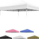 Garvee 10x10ft Canopy Replacement Top with Silver Coated, Waterproof & UV Protection Pop Up Canopy Tent Replacement Top Cover Waterproof for Outdoor Garden Patio Sun Shade(Top Only), White