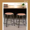 OEF Furnishings OEF6218-10/2 Premium Commercial-Grade All-Purpose Round Stool (18-inch Height, Black Frame, Masonite Wood Seat, 2-Pack)