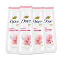 Dove Body Wash 4 Count for 24hr Lotion-Soft Skin Uplift Sakura Blossom and Yuzu Moisturizing Skin Cleanser with No Sulfates No Parabens