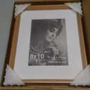 Fun Memories 8x10 Picture Frame, USA-Sourced Cherry Wood Photo Frames with HD Tempered Glass, Handcrafted Rounded Corner 8 x 10 Wooden Frames Matted to 5x7 Photos, 8x10 Frame, Tabletop or Wall Display