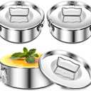 Maxcheck 2 Pack Flan Mold with Lid 1.5QT Stainless Steel Flan Pan Compatible with 6 Quart Pot Large Capacity Maker Container for Baking Making Cheese Cake Chocolate Pudding(1.5QT, 7.5 x 3 Inch)