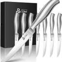 DDF iohEF Steak Knife Set, 8 Piece Steak Knife, High Carbon Japanese Stainless Steel Serrated Steak Knives