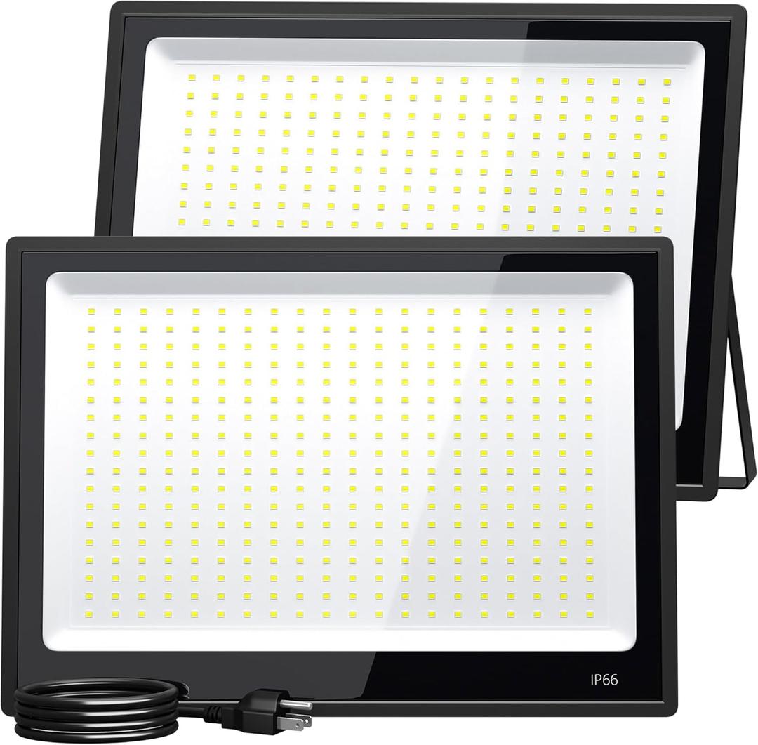 XXBSAZ LED Flood Light Outdoor, High Power Commercial Work Light, IP66 Waterproof Daylight Super Bright Security Stadium Lights for Parking Lots, Warehouses,Tennis (300 Watts)