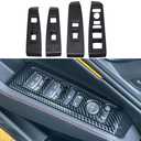 Compatible with 2023 2024 2025 Honda Accord Accessories Door Window Switch Panel Cover Window Control Button Trim (Carbon Style with Seat Heating Buttons)