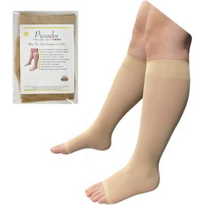 Presadee Ultra Thin 8-15 mmHg Mild Sheer Compression Leg Calf Open Toe Socks