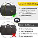 Vorspack Extra Large Duffle Bag for Travel - 150L Duffel Bag for Men Gear Bag for Storage Foldable Weekender Bag for Overnight Camping - Black