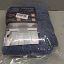 HOMEIDEAS 3 Pieces Bathroom Rugs, Ultra Soft Non Slip Absorbent Chenille Toilet Bath Mat Set (Grey Blue)