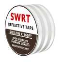 SWRT 2 Inch X 160 FT Reflective Tape Outdoor Waterproof DOT-C2 Fade Resistant White Reflective Tape Strong Adhesive Safety Warning Tape Reflector Conspicuity Tape for Trailer Trucks Bikes