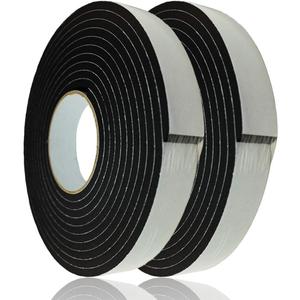TAPEGO Adhesive Foam Tape Weather Stripping Door Seal Sticky Foam Strip Insulation Soundproofing Tape Single Sided Closed Cell Foam Tape 1/4 Inch Thick x 1 Inch Wide,2 Rolls