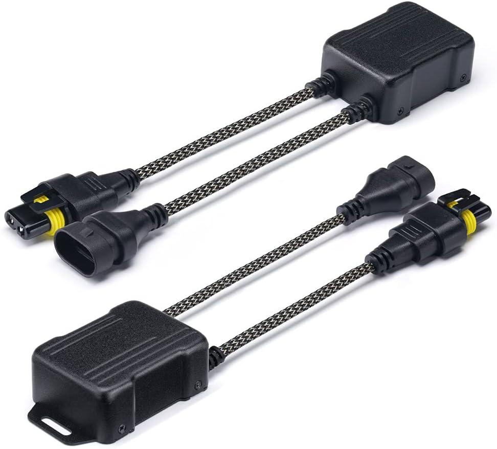 Xprite 9005 LED Canbus Decoder Anti Flicker Harness Error Free Resistor Capacitor for LED Headlight Bulbs Accessory, Pack of 2